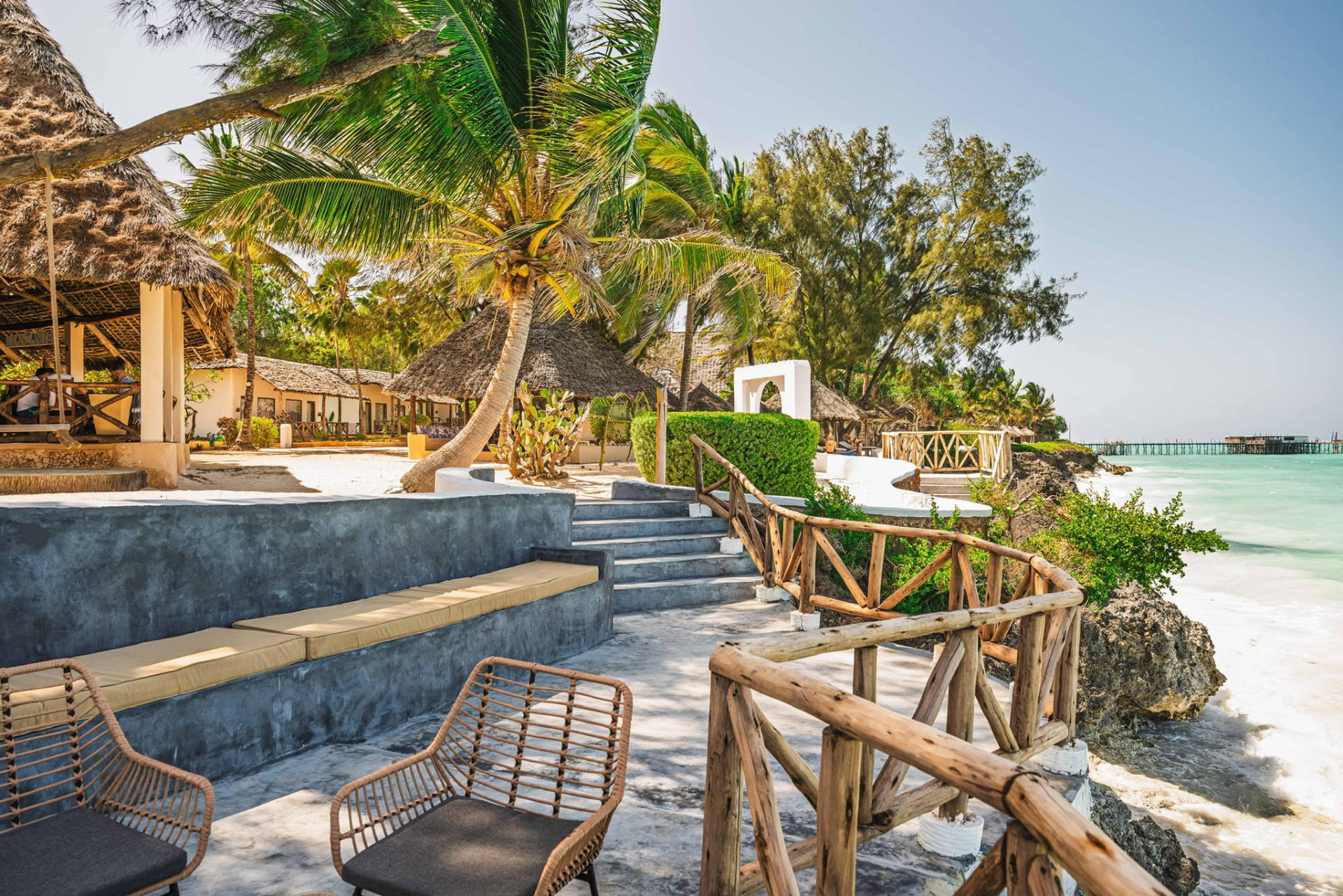 Seaside lounge terrace above the beach